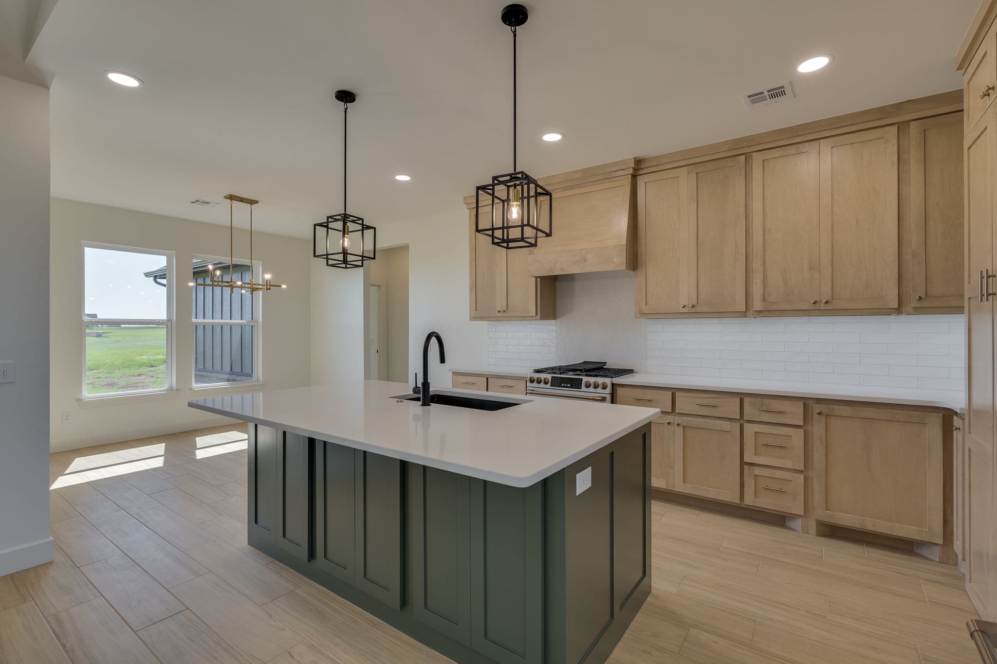 Custom home kitchen with modern finishes