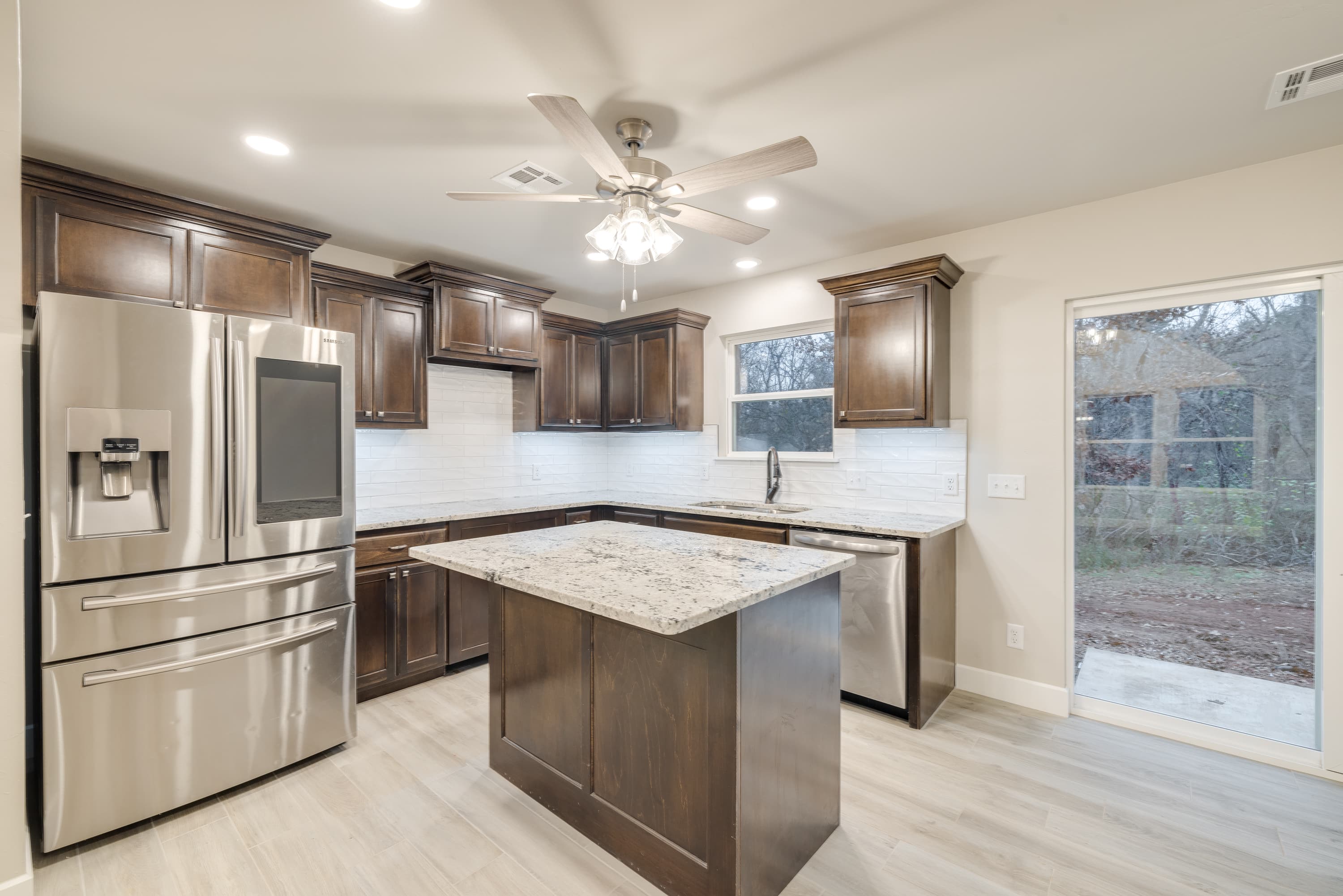 Custom home living space in Newalla