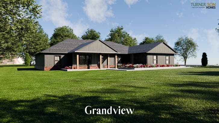 Custom home with three-car garage built by Turner and Son Homes