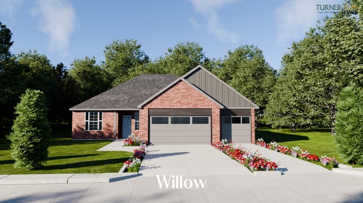 Custom home with vaulted entry and landscaped front yard