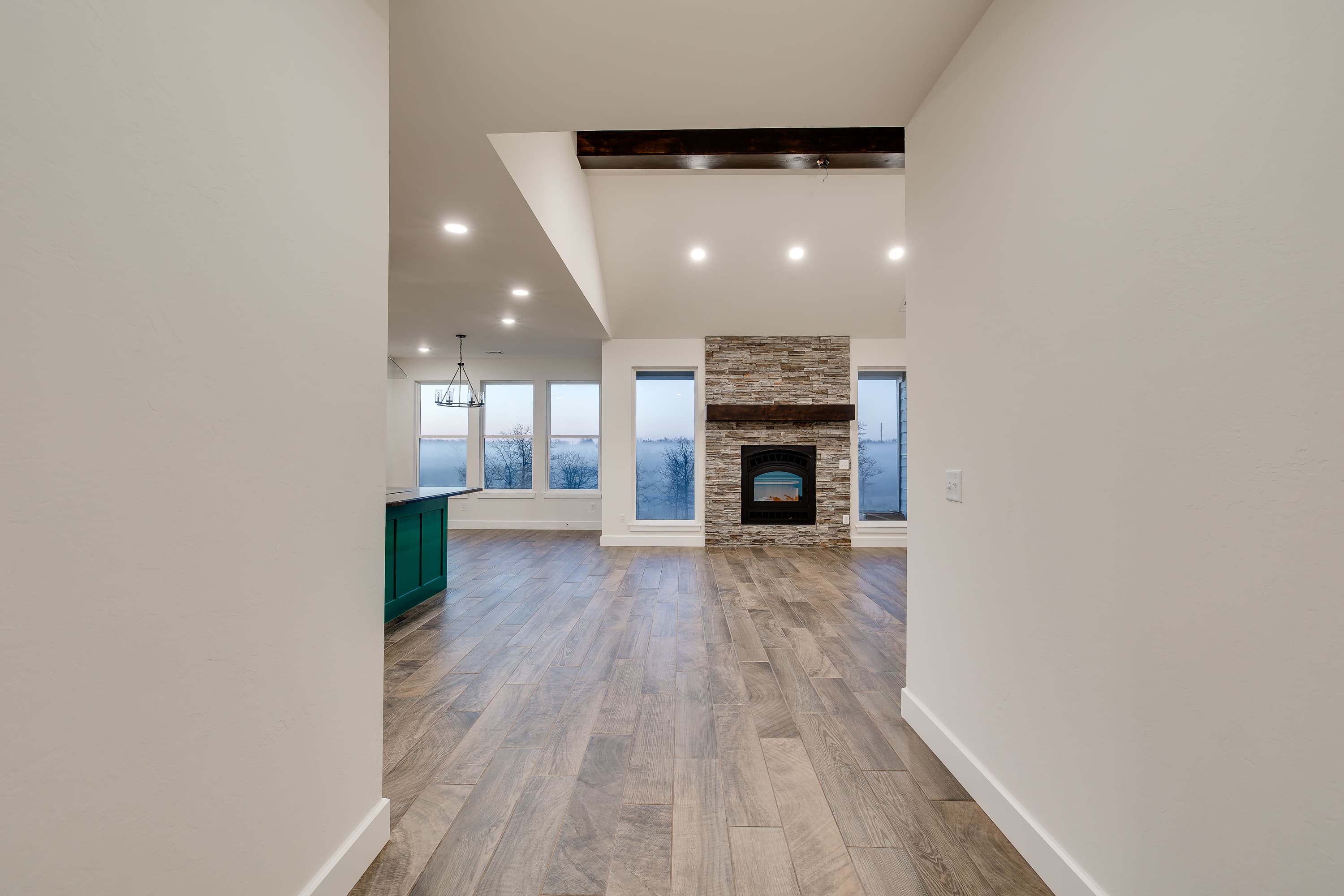 Entry to custom home in Noble, Oklahoma