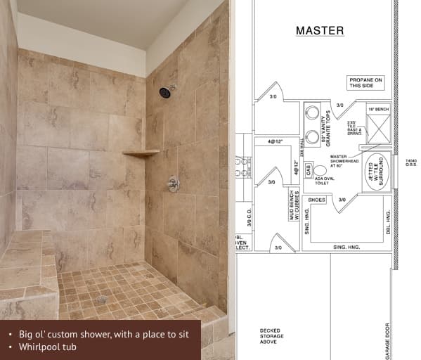Dolores and Ram's efficient country home — Master Shower