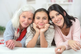 Three generations of women