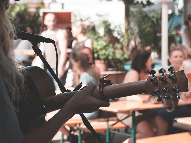 Live music performance at the Rose Rock Festival in Noble Oklahoma